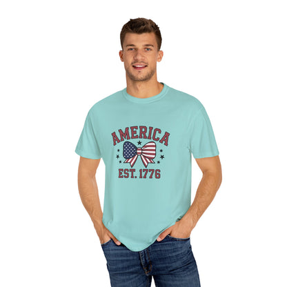 Comfort Colors USA Shirt, 4th of July shirt, America est 1776 shirt, red white blue shirt, summer patriotic shirt for women, gift fo her