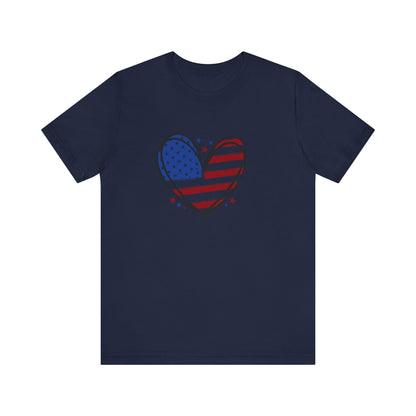 USA Flag Heart Shirt, Patriotic 4th of July Shirt, American Flag Tee, Fourth of July Shirt for Women ,USA Tee , Flag Heart T-Shirt , gift