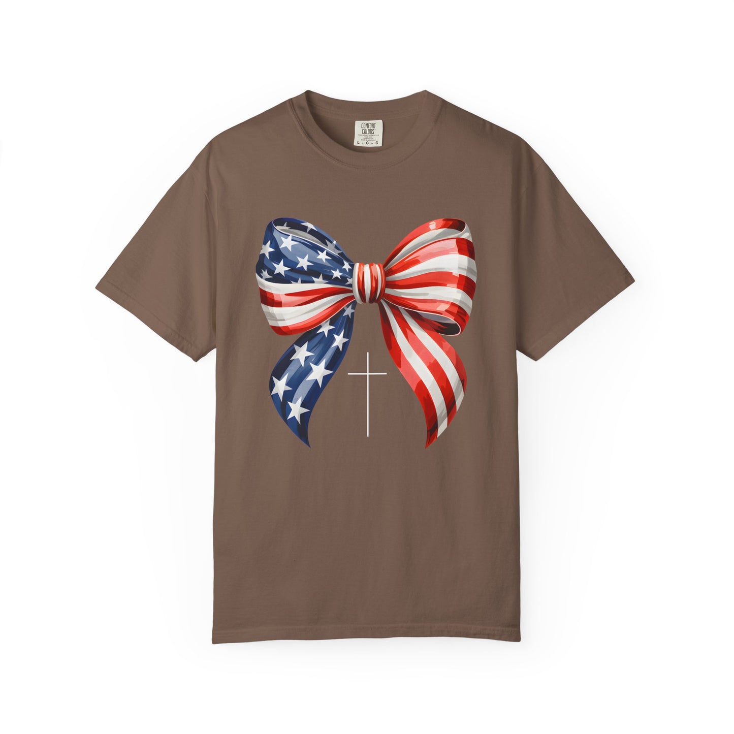 God Bless America Coquette Bow Shirt, Comfort Colors 4th of July Tee,Women's Patriotic Shirt,Independence Day Celebration Shirt,Gift for her