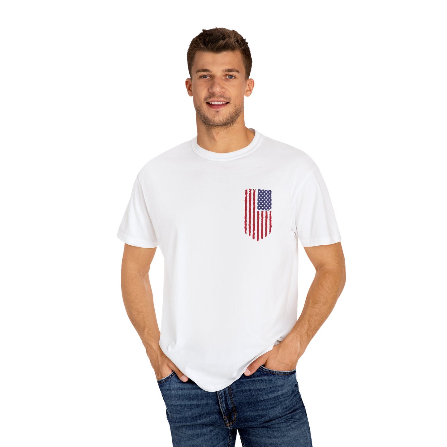 Comfort Colors Men's American Flag  Shirt, American flag 4th of July shirt,  Men's American Flag Shirt, Patriotic Shirt, USA Flag Tee,