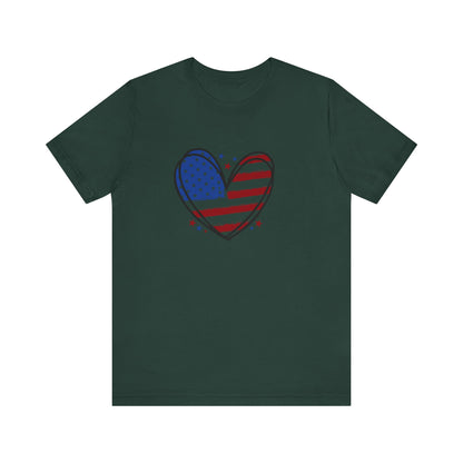 USA Flag Heart Shirt, Patriotic 4th of July Shirt, American Flag Tee, Fourth of July Shirt for Women ,USA Tee , Flag Heart T-Shirt , gift
