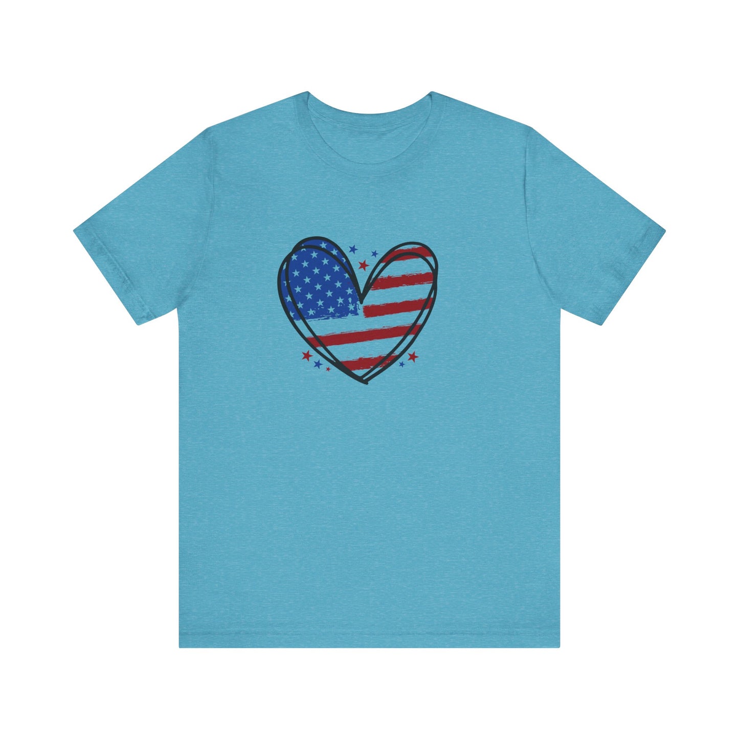 USA Flag Heart Shirt, Patriotic 4th of July Shirt, American Flag Tee, Fourth of July Shirt for Women ,USA Tee , Flag Heart T-Shirt , gift