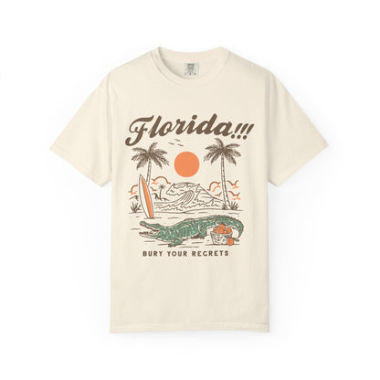 Florida Shirt, Summer Vacation Shirt, Girls Trip Bachelorette Gift, Tropical Holiday Shirt Florida Bury Your Regrets Girls Trip Shirt,