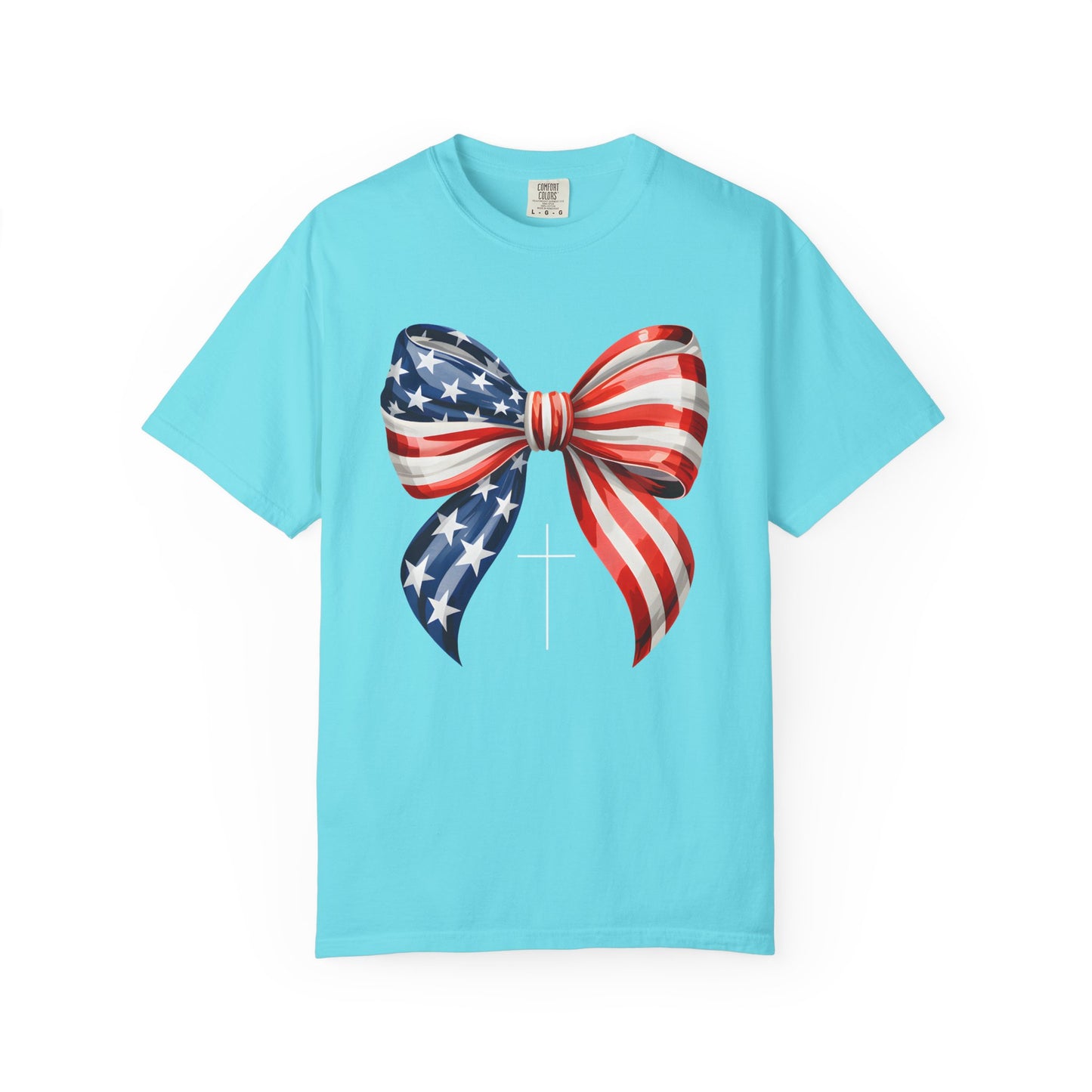 God Bless America Coquette Bow Shirt, Comfort Colors 4th of July Tee,Women's Patriotic Shirt,Independence Day Celebration Shirt,Gift for her