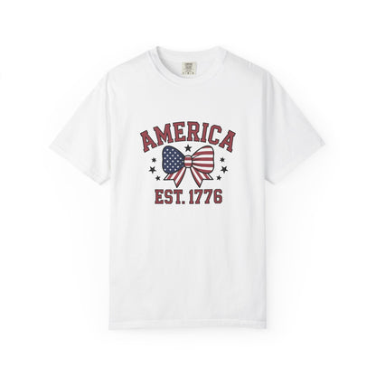 Comfort Colors USA Shirt, 4th of July shirt, America est 1776 shirt, red white blue shirt, summer patriotic shirt for women, gift fo her