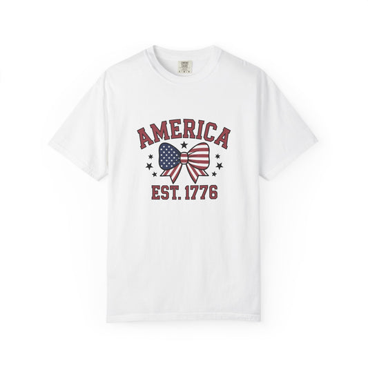 Comfort Colors USA Shirt, 4th of July shirt, America est 1776 shirt, red white blue shirt, summer patriotic shirt for women, gift fo her