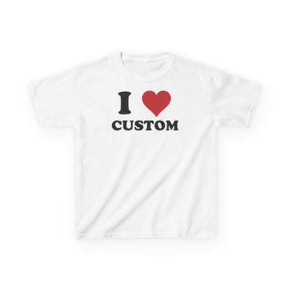 I Love Custom Baby Tee, Custom 90s TShirt, Custom 90s TShirt, Trendy Y2K Clothing,  I Heart Custom Shirt, Personalized Text Baby Tee
