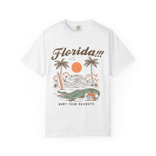 Florida Shirt, Summer Vacation Shirt, Girls Trip Bachelorette Gift, Tropical Holiday Shirt Florida Bury Your Regrets Girls Trip Shirt,