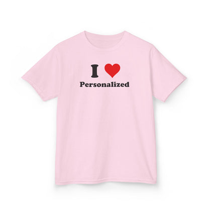 I Love Custom Baby Tee,I Heart Custom shirt, Personalized women fitted tee, Custom 90s TShirt,Personalized custom T-Shirt,Custom Y2K TShirt,
