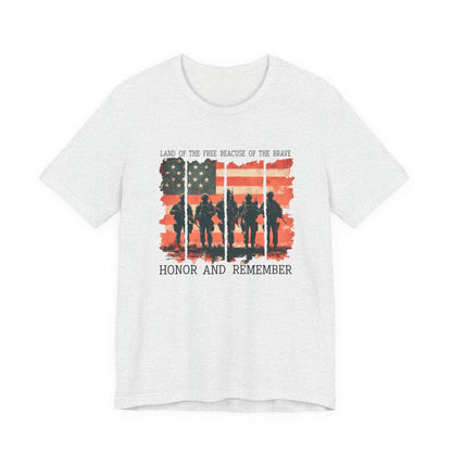 Memorial Day Shirt, American Flag Heart Shirt, Army Shirt, Patriotic American Flag Shirt,Land of the brave Shirt, Heart Memorial Day Shirt,