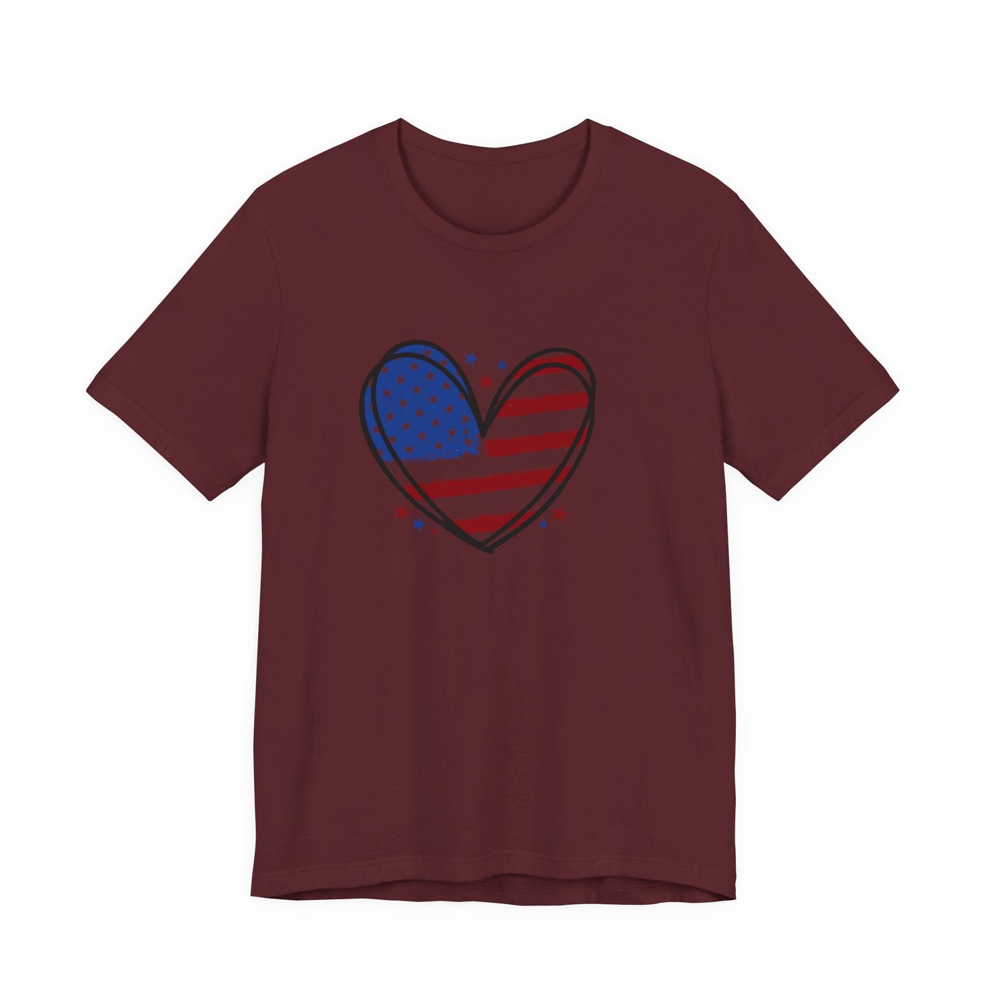 USA Flag Heart Shirt, Patriotic 4th of July Shirt, American Flag Tee, Fourth of July Shirt for Women ,USA Tee , Flag Heart T-Shirt , gift