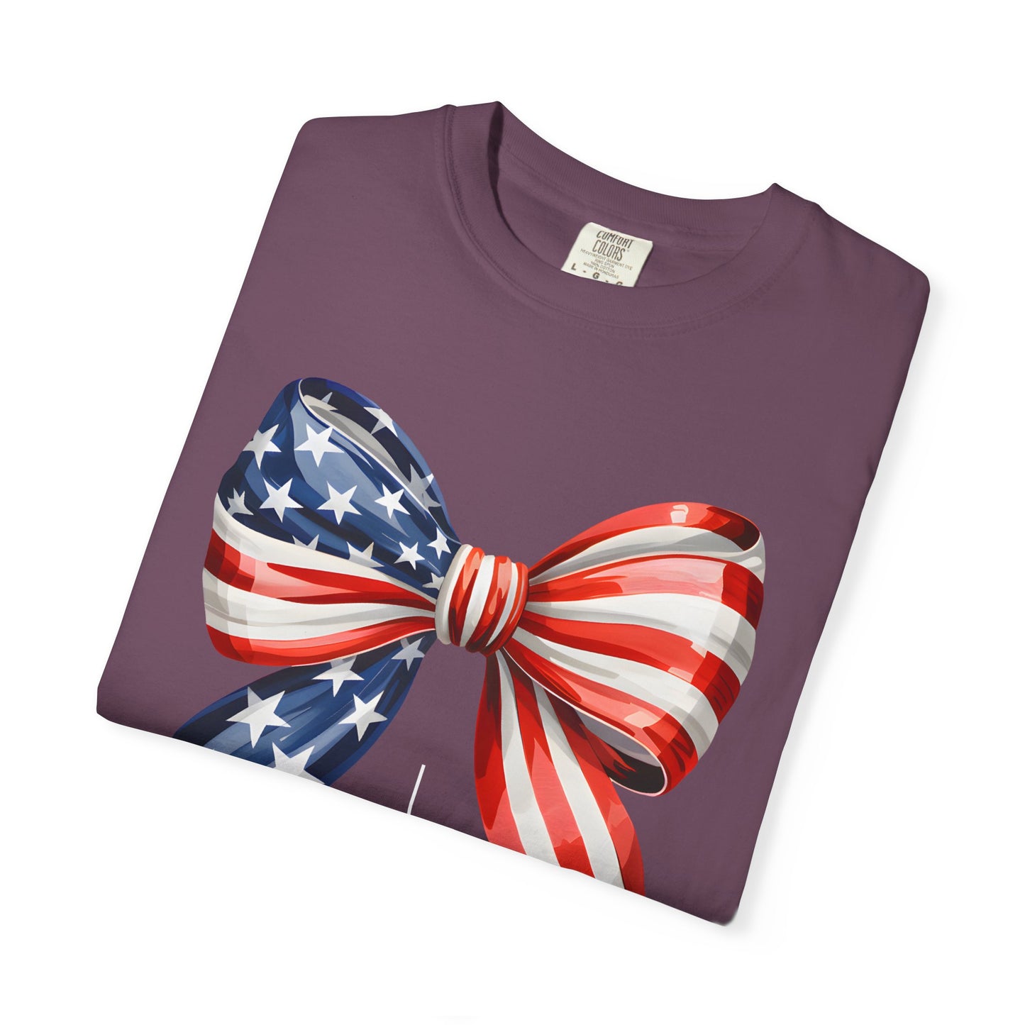 God Bless America Coquette Bow Shirt, Comfort Colors 4th of July Tee,Women's Patriotic Shirt,Independence Day Celebration Shirt,Gift for her
