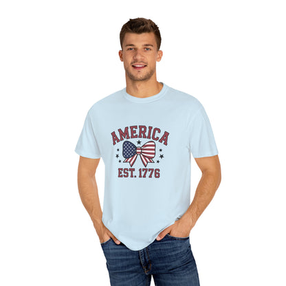 Comfort Colors USA Shirt, 4th of July shirt, America est 1776 shirt, red white blue shirt, summer patriotic shirt for women, gift fo her
