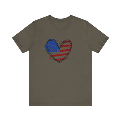USA Flag Heart Shirt, Patriotic 4th of July Shirt, American Flag Tee, Fourth of July Shirt for Women ,USA Tee , Flag Heart T-Shirt , gift