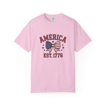 Comfort Colors USA Shirt, 4th of July shirt, America est 1776 shirt, red white blue shirt, summer patriotic shirt for women, gift fo her