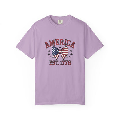 Comfort Colors USA Shirt, 4th of July shirt, America est 1776 shirt, red white blue shirt, summer patriotic shirt for women, gift fo her