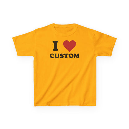 I Love Custom Baby Tee, Custom 90s TShirt, Custom 90s TShirt, Trendy Y2K Clothing,  I Heart Custom Shirt, Personalized Text Baby Tee
