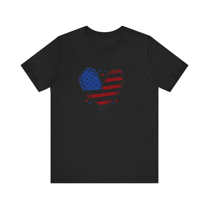 USA Flag Heart Shirt, Patriotic 4th of July Shirt, American Flag Tee, Fourth of July Shirt for Women ,USA Tee , Flag Heart T-Shirt , gift