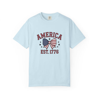 Comfort Colors USA Shirt, 4th of July shirt, America est 1776 shirt, red white blue shirt, summer patriotic shirt for women, gift fo her