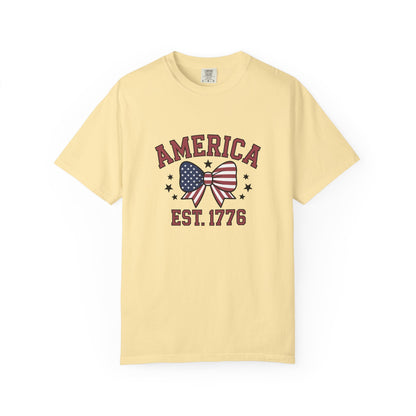 Comfort Colors USA Shirt, 4th of July shirt, America est 1776 shirt, red white blue shirt, summer patriotic shirt for women, gift fo her