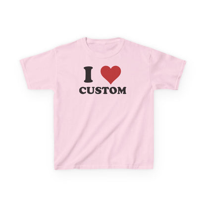 I Love Custom Baby Tee,  Personalized Y2K T-Shirt, Trendy Y2K Clothing, Custom 90s TShirt, Custom I Heart Baby T, I Heart T Shirt Custom,