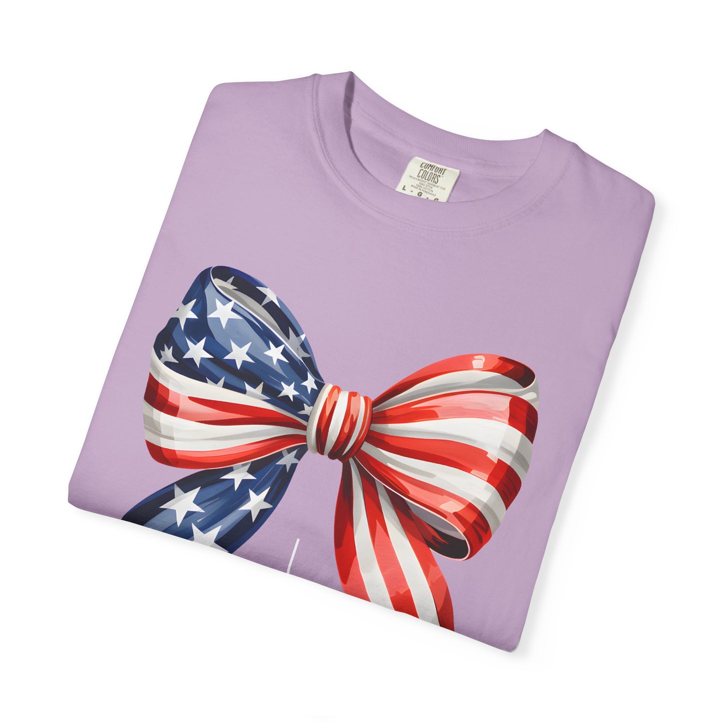 God Bless America Coquette Bow Shirt, Comfort Colors 4th of July Tee,Women's Patriotic Shirt,Independence Day Celebration Shirt,Gift for her