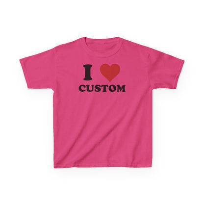 I Love Custom Baby Tee, Custom 90s TShirt, Custom 90s TShirt, Trendy Y2K Clothing,  I Heart Custom Shirt, Personalized Text Baby Tee