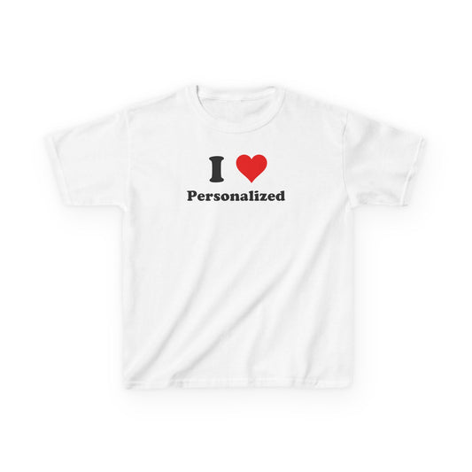 I Love Custom Baby Tee,I Heart Custom shirt, Personalized women fitted tee, Custom 90s TShirt,Personalized custom T-Shirt,Custom Y2K TShirt,