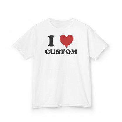 I Love Custom Baby Tee, Custom 90s TShirt, Custom 90s TShirt, Trendy Y2K Clothing,  I Heart Custom Shirt, Personalized Text Baby Tee