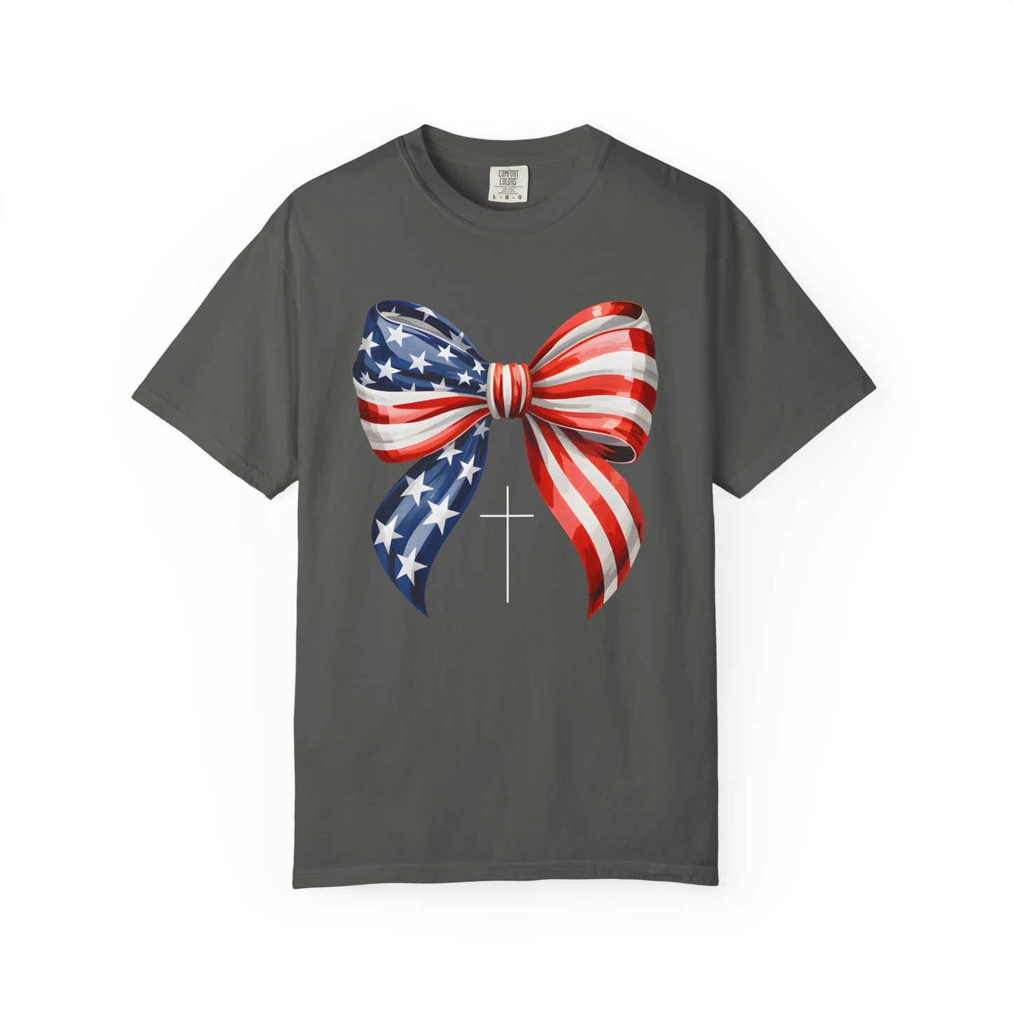 God Bless America Coquette Bow Shirt, Comfort Colors 4th of July Tee,Women's Patriotic Shirt,Independence Day Celebration Shirt,Gift for her