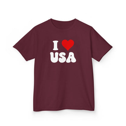 I Love USA T-Shirt, Patriotic Tee, American Flag Shirt, USA Pride, Fourth of July, USA Gift, America Lover,  Red White Blue, gift for her