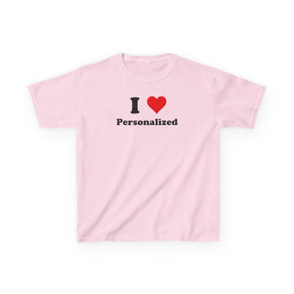 I Love Custom Baby Tee,I Heart Custom shirt, Personalized women fitted tee, Custom 90s TShirt,Personalized custom T-Shirt,Custom Y2K TShirt,