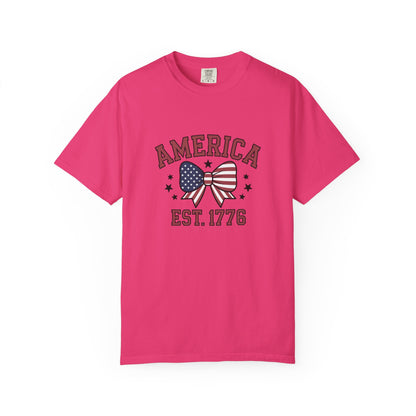 Comfort Colors USA Shirt, 4th of July shirt, America est 1776 shirt, red white blue shirt, summer patriotic shirt for women, gift fo her