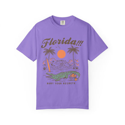 Florida Shirt, Summer Vacation Shirt, Girls Trip Bachelorette Gift, Tropical Holiday Shirt Florida Bury Your Regrets Girls Trip Shirt,