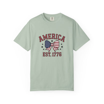 Comfort Colors USA Shirt, 4th of July shirt, America est 1776 shirt, red white blue shirt, summer patriotic shirt for women, gift fo her