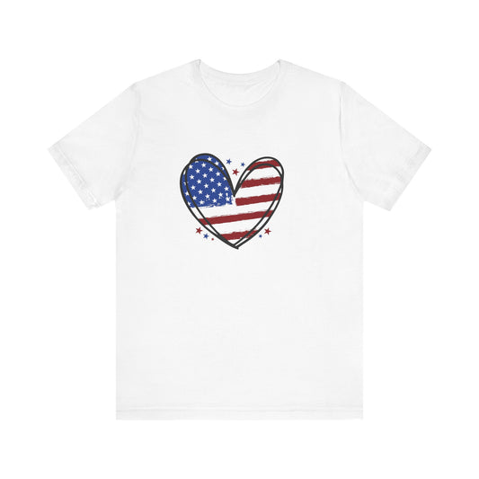 USA Flag Heart Shirt, Patriotic 4th of July Shirt, American Flag Tee, Fourth of July Shirt for Women ,USA Tee , Flag Heart T-Shirt , gift