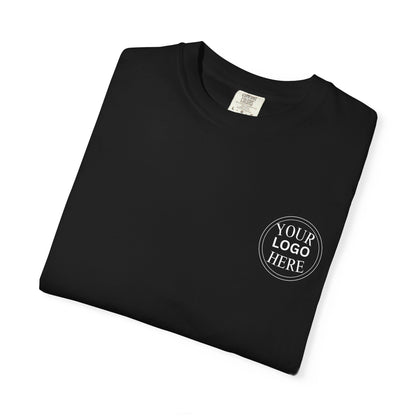 Custom Comfort Colors® Your Logo Here Shirt, Sports Team Logo Clothing Gift, Business Logo Pocket Outfit, Personalized Company Logo Tee,