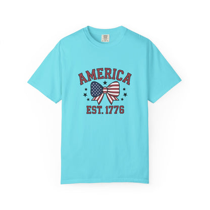 Comfort Colors USA Shirt, 4th of July shirt, America est 1776 shirt, red white blue shirt, summer patriotic shirt for women, gift fo her