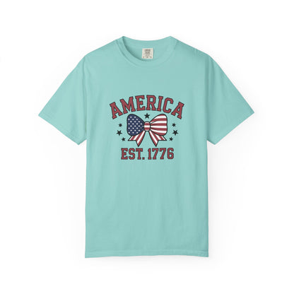 Comfort Colors USA Shirt, 4th of July shirt, America est 1776 shirt, red white blue shirt, summer patriotic shirt for women, gift fo her
