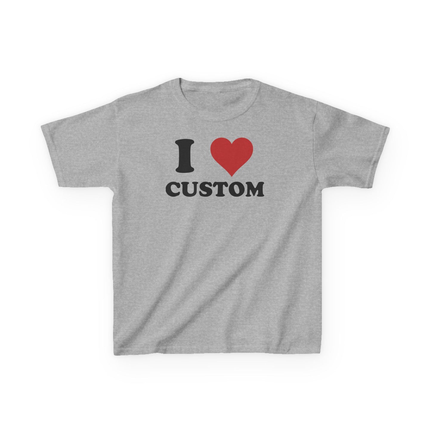 I Love Custom Baby Tee,  Personalized Y2K T-Shirt, Trendy Y2K Clothing, Custom 90s TShirt, Custom I Heart Baby T, I Heart T Shirt Custom,