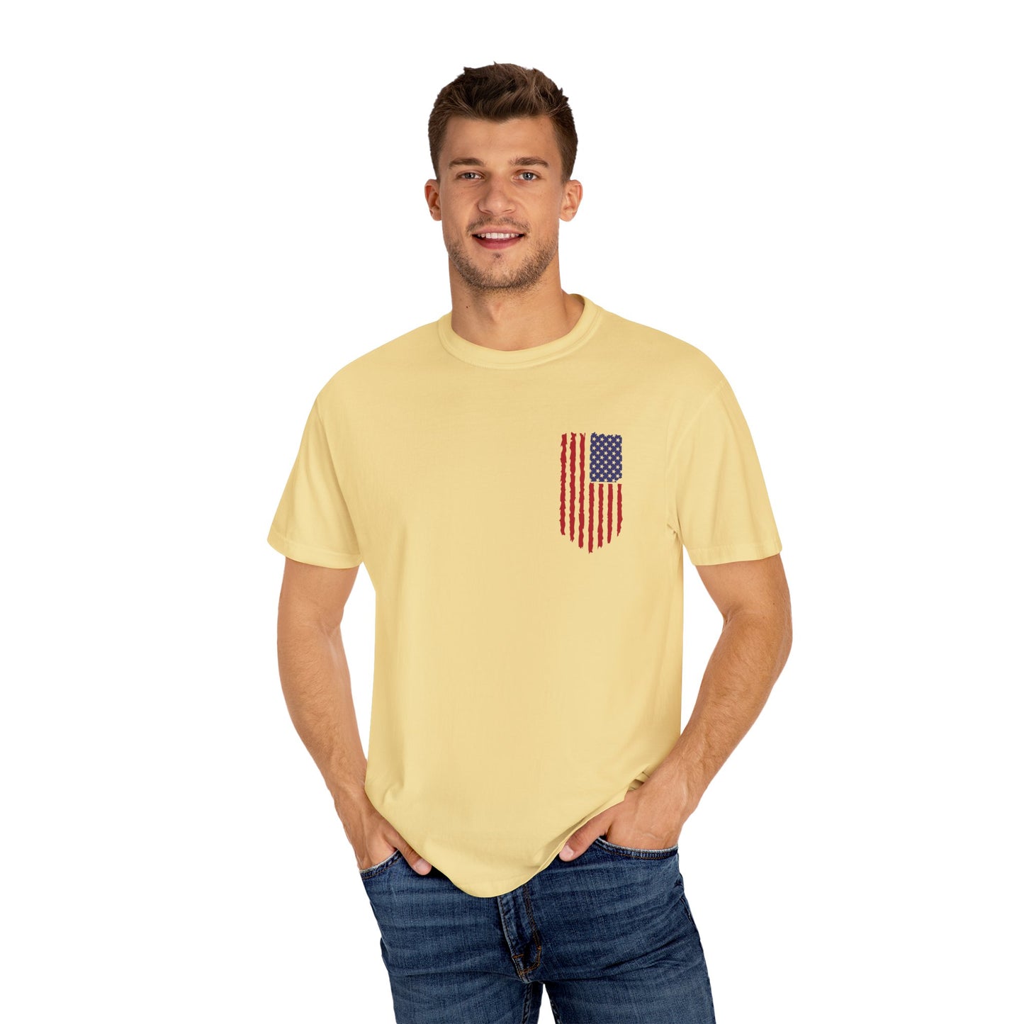 Comfort Colors Men's American Flag  Shirt, American flag 4th of July shirt,  Men's American Flag Shirt, Patriotic Shirt, USA Flag Tee,