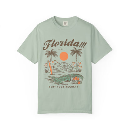 Florida Shirt, Summer Vacation Shirt, Girls Trip Bachelorette Gift, Tropical Holiday Shirt Florida Bury Your Regrets Girls Trip Shirt,