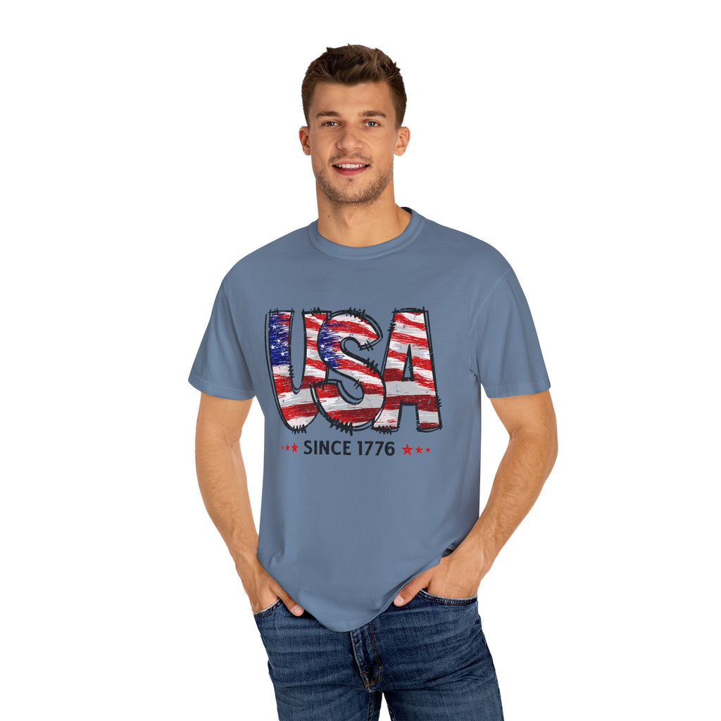 Comfort Color USA Shirt, Independent Day Shirt, USA 1776 Top, Gift For Her, Valentine's Day Shirt, America Shirt, 4th of July Tee,