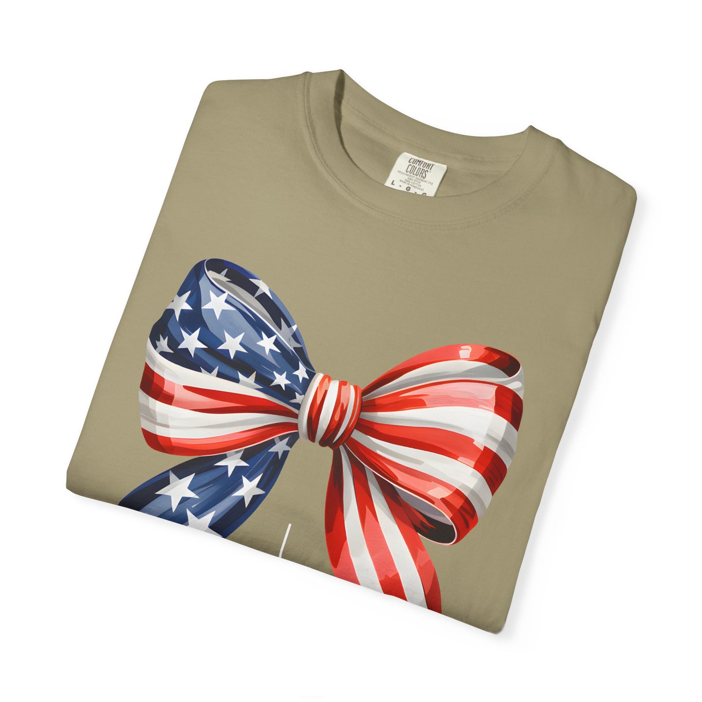 God Bless America Coquette Bow Shirt, Comfort Colors 4th of July Tee,Women's Patriotic Shirt,Independence Day Celebration Shirt,Gift for her