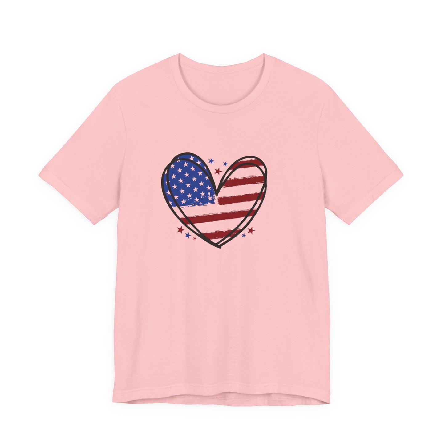 USA Flag Heart Shirt, Patriotic 4th of July Shirt, American Flag Tee, Fourth of July Shirt for Women ,USA Tee , Flag Heart T-Shirt , gift