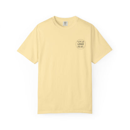 Custom Comfort Colors® Your Logo Here Shirt, Sports Team Logo Clothing Gift, Business Logo Pocket Outfit, Personalized Company Logo Tee,
