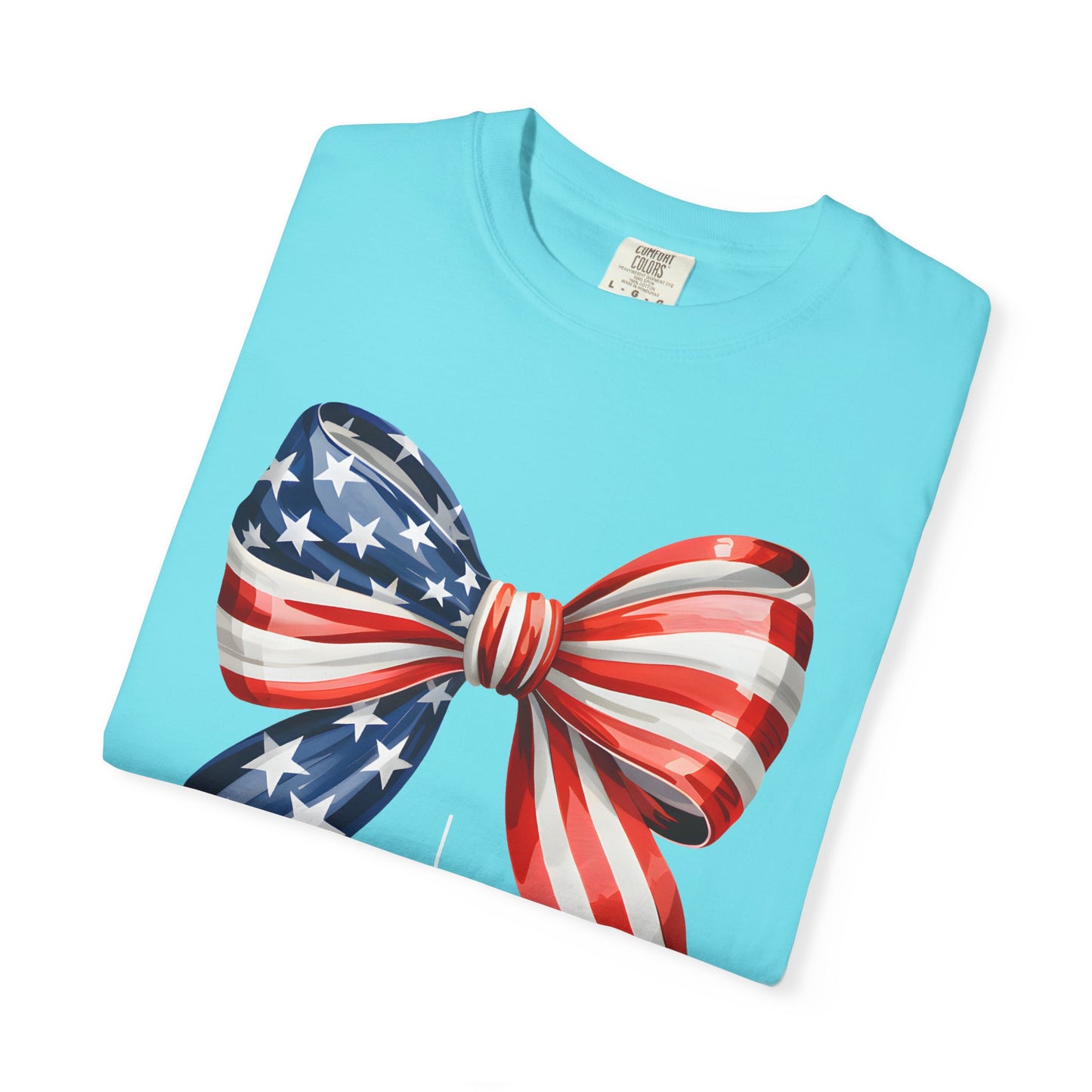God Bless America Coquette Bow Shirt, Comfort Colors 4th of July Tee,Women's Patriotic Shirt,Independence Day Celebration Shirt,Gift for her