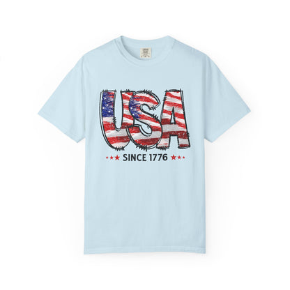 Comfort Color USA Shirt, Independent Day Shirt, USA 1776 Top, Gift For Her, Valentine's Day Shirt, America Shirt, 4th of July Tee,