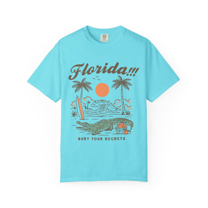 Florida Shirt, Summer Vacation Shirt, Girls Trip Bachelorette Gift, Tropical Holiday Shirt Florida Bury Your Regrets Girls Trip Shirt,