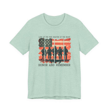 Memorial Day Shirt, American Flag Heart Shirt, Army Shirt, Patriotic American Flag Shirt,Land of the brave Shirt, Heart Memorial Day Shirt,